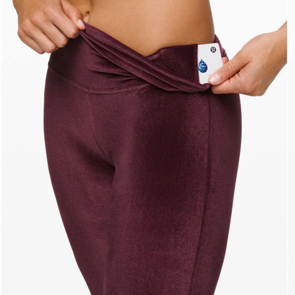 Lululemon Legging 6 Deep Maroon Wunder Under Special Edition Velvet Garnet - Picture 5 of 11